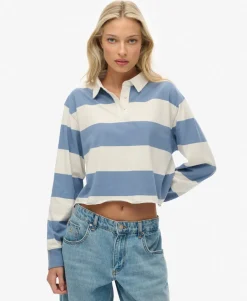 Athletic Essentials Cropped Stripe Rugby Top