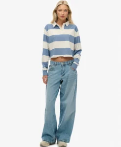 Athletic Essentials Cropped Stripe Rugby Top