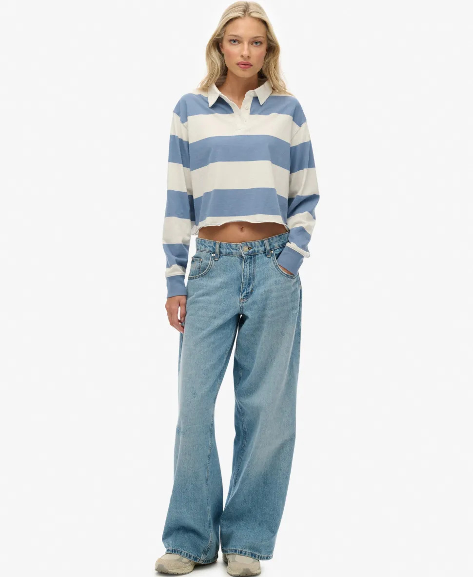 Athletic Essentials Cropped Stripe Rugby Top