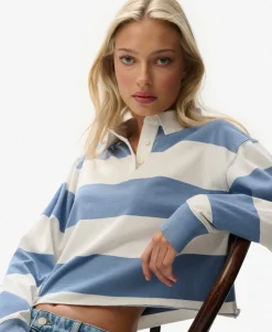 Athletic Essentials Cropped Stripe Rugby Top