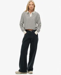 Athletic Essentials Cropped Stripe Rugby Top