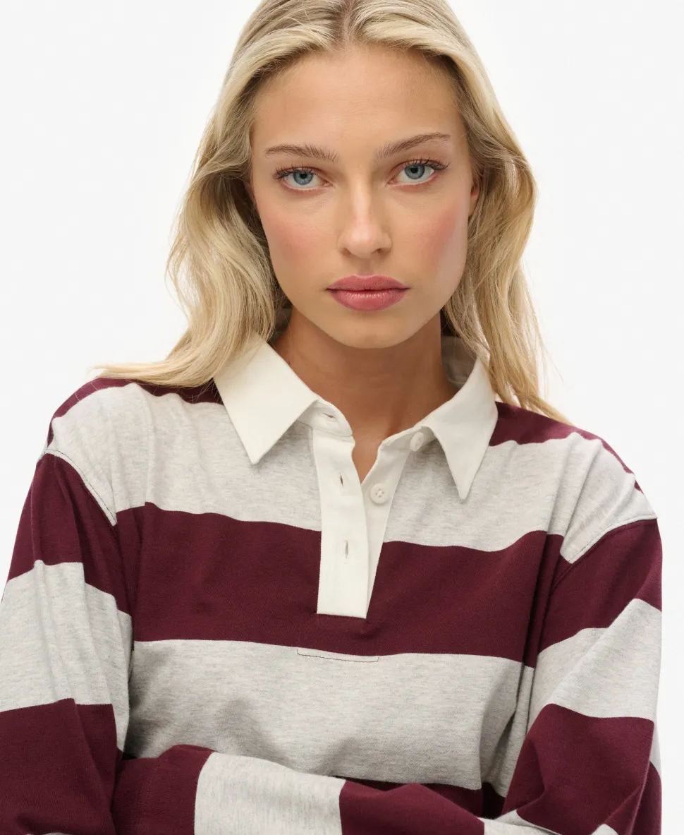Athletic Essentials Cropped Stripe Rugby Top