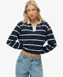 Athletic Essentials Cropped Stripe Rugby Top