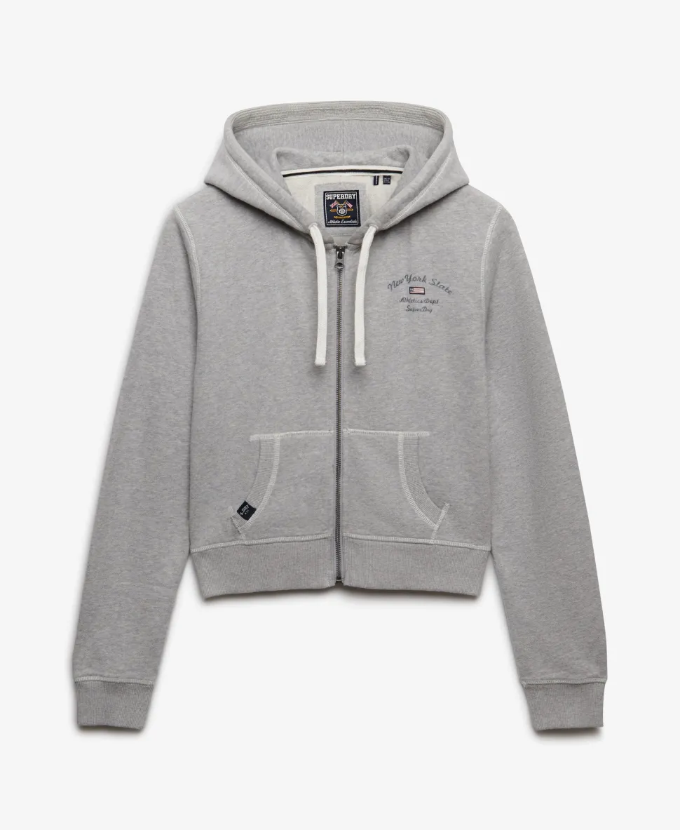 Athletic Essentials Cropped Zip Hoodie