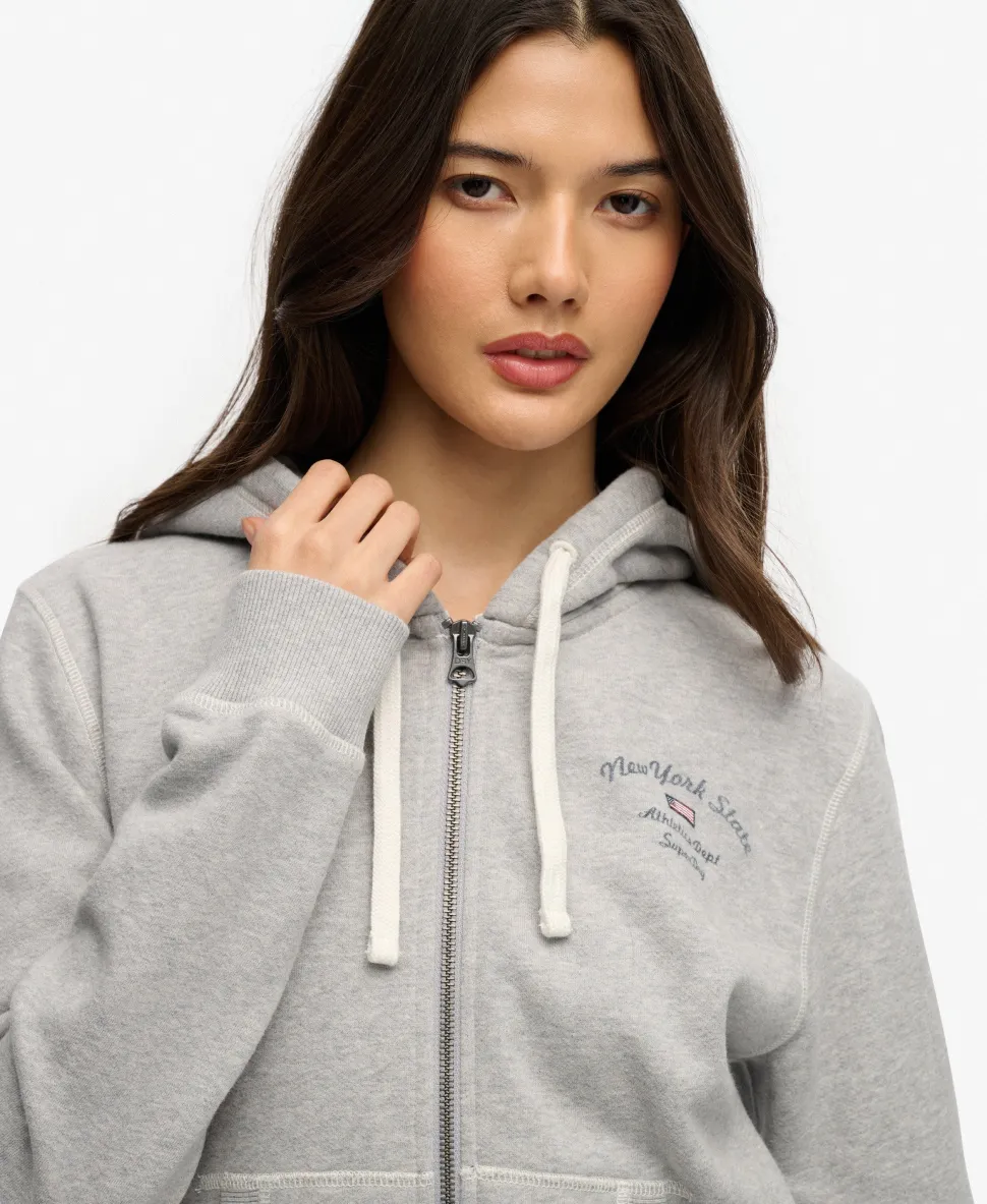 Athletic Essentials Cropped Zip Hoodie