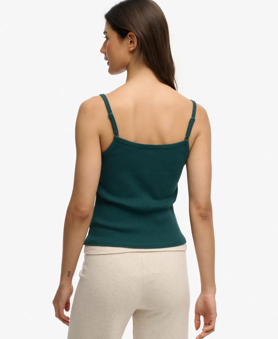 Athletic Essentials Embroidered Button Cami Top