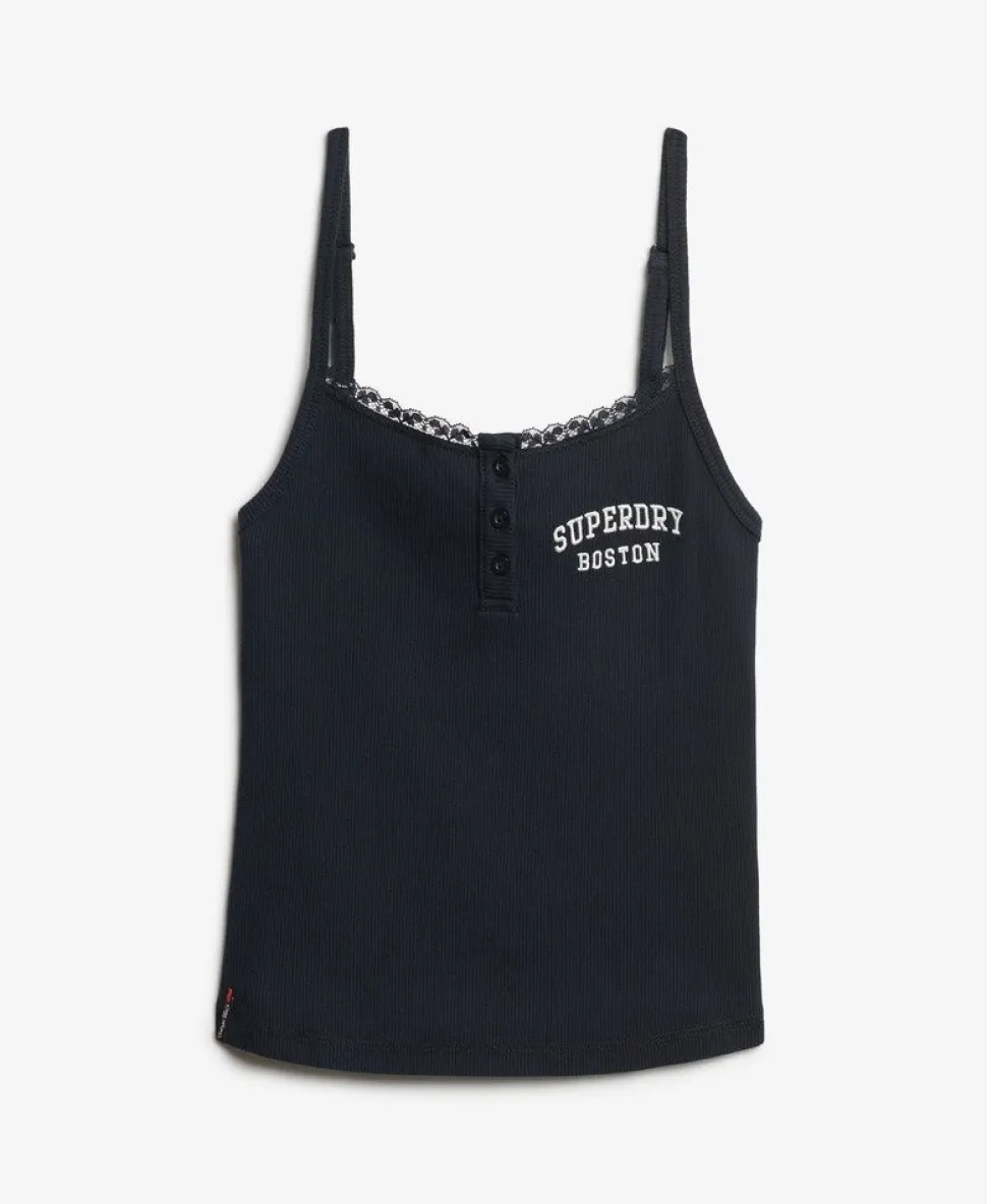 Athletic Essentials Embroidered Button Cami Top