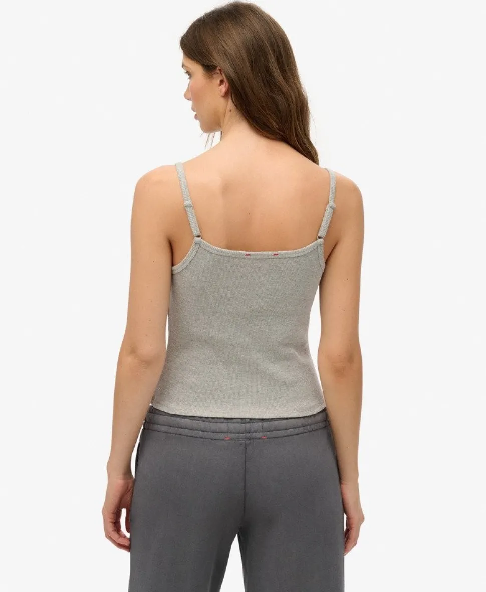 Athletic Essentials Embroidered Button Cami Top