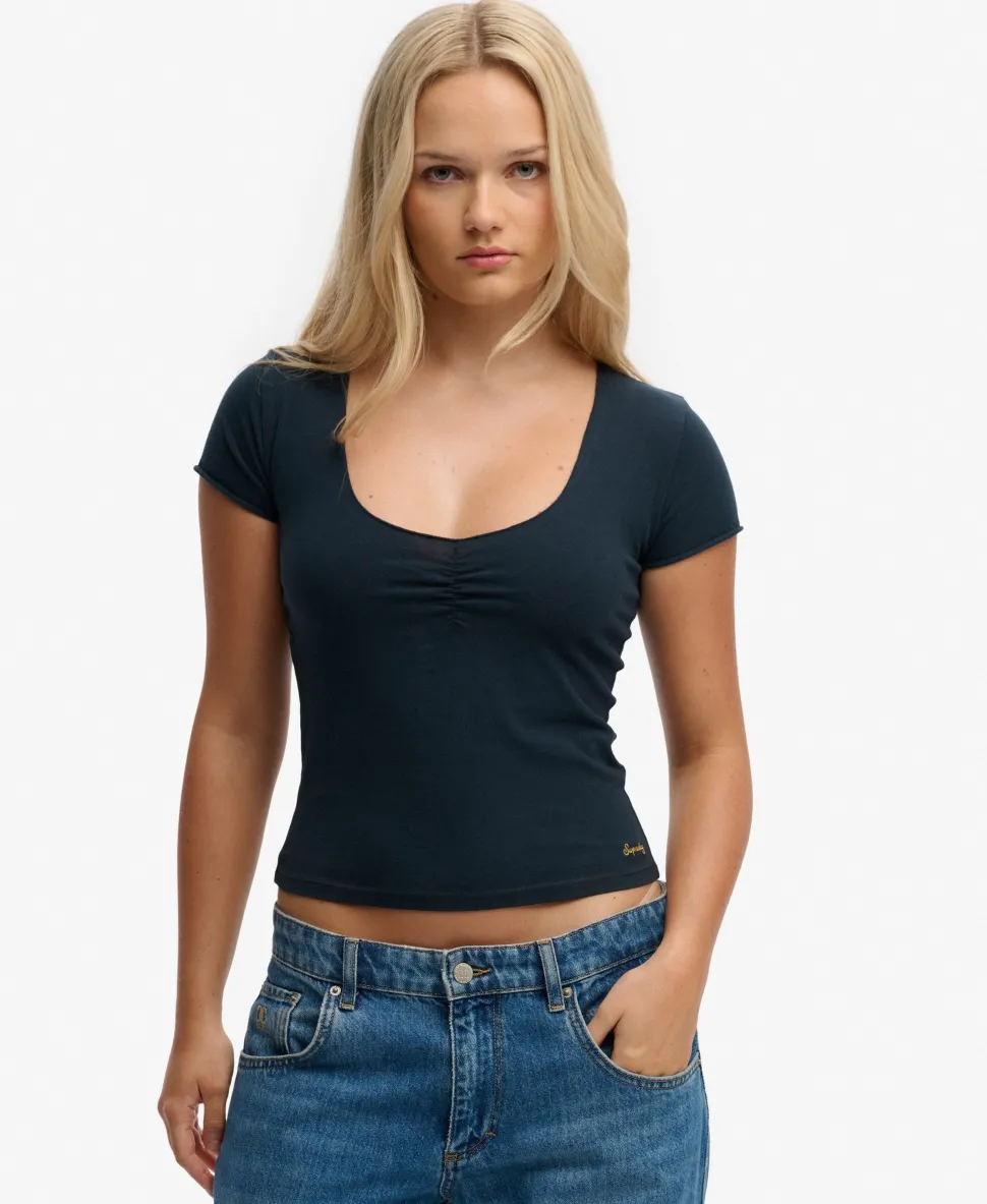 Athletic Essentials Gathered Short Sleeve Top