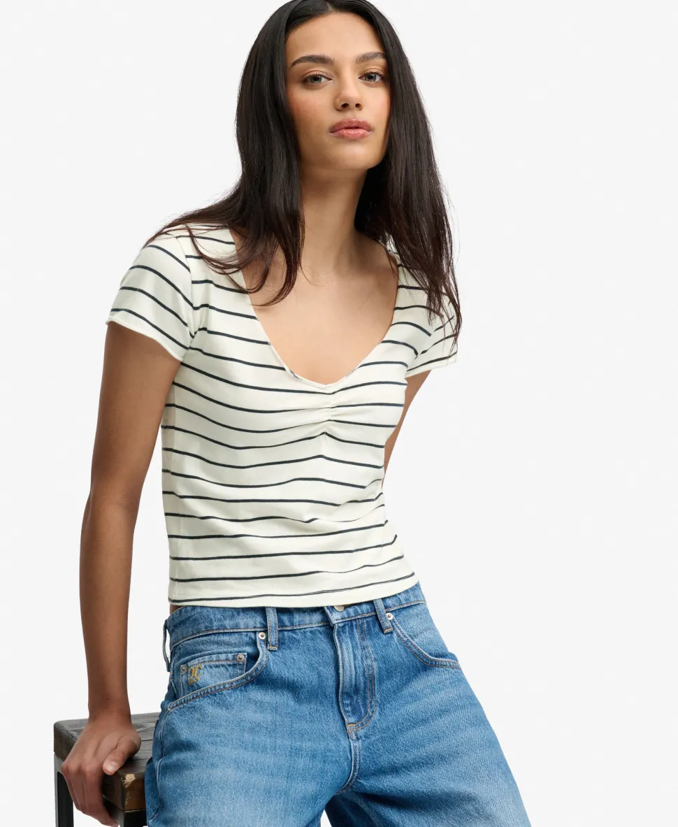Athletic Essentials Gathered Pattern Top