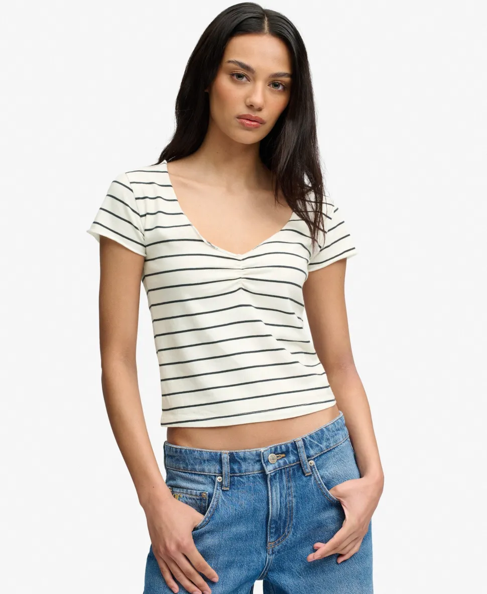 Athletic Essentials Gathered Pattern Top