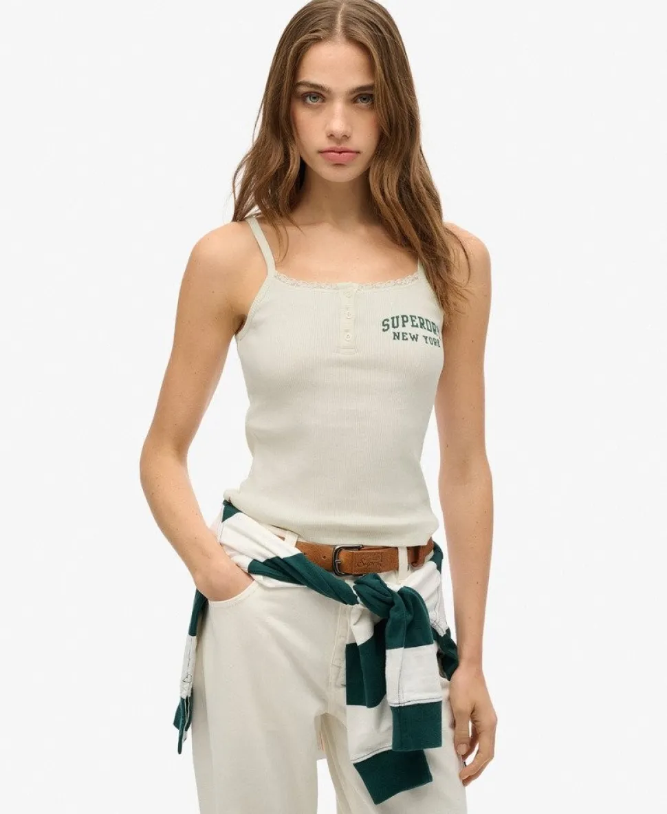 Athletic Essentials Graphic Button Cami Top