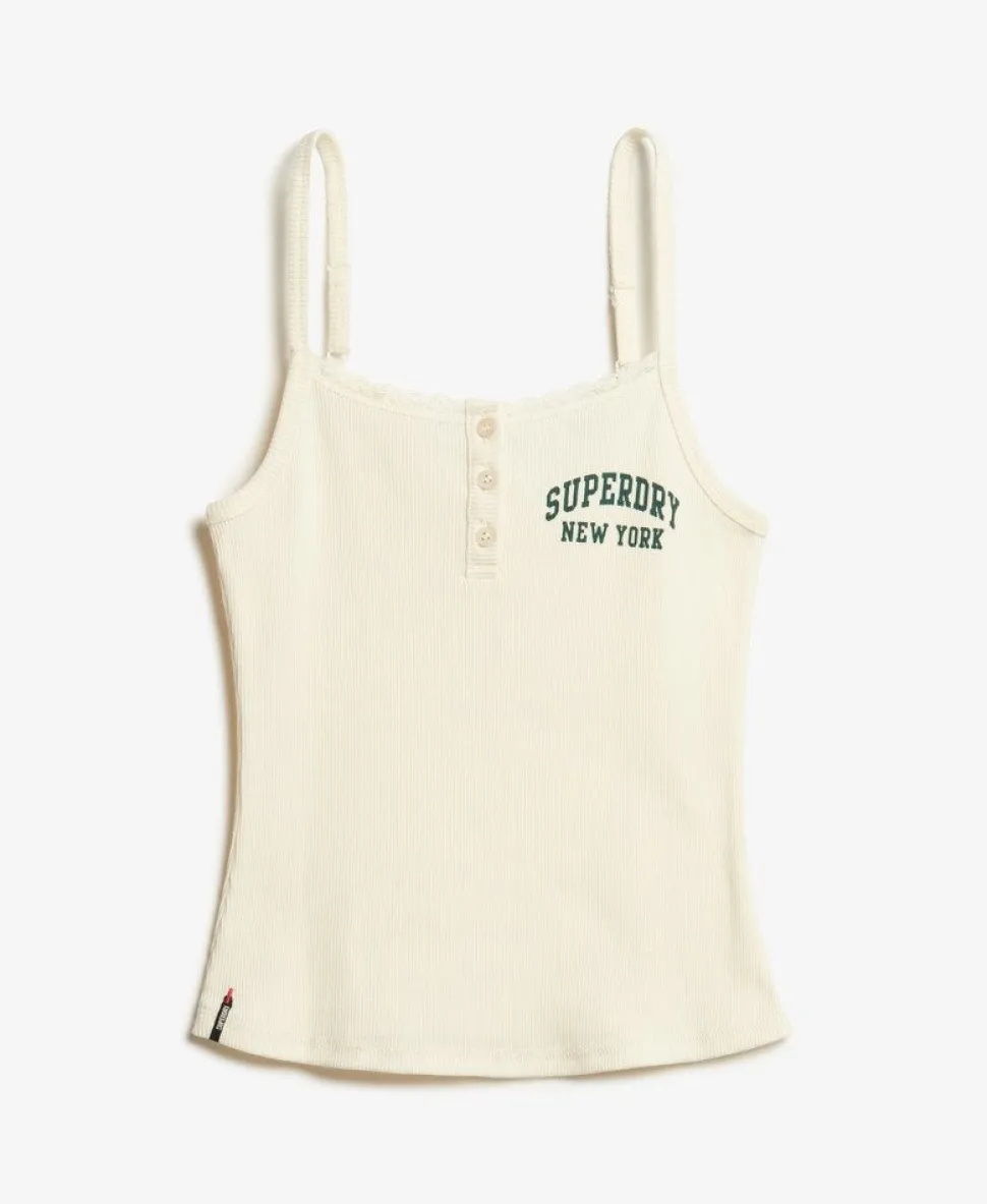 Athletic Essentials Graphic Button Cami Top