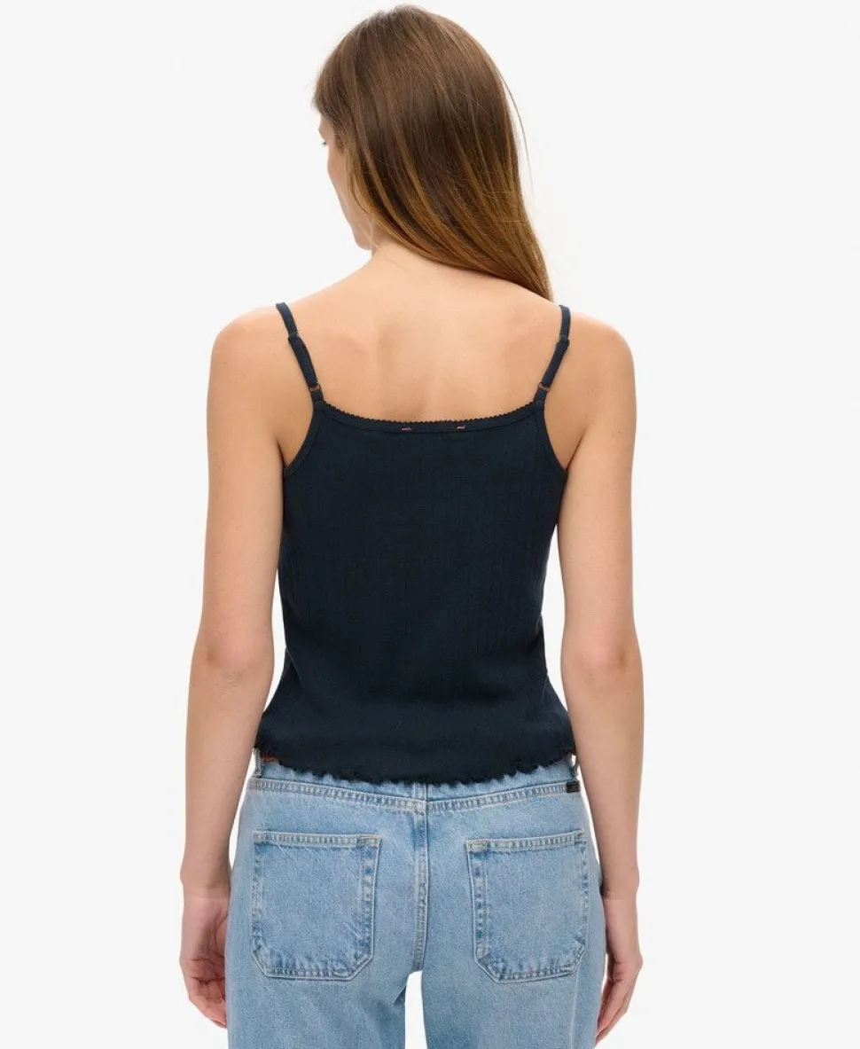 Athletic Essentials Graphic Pointelle Cami Top