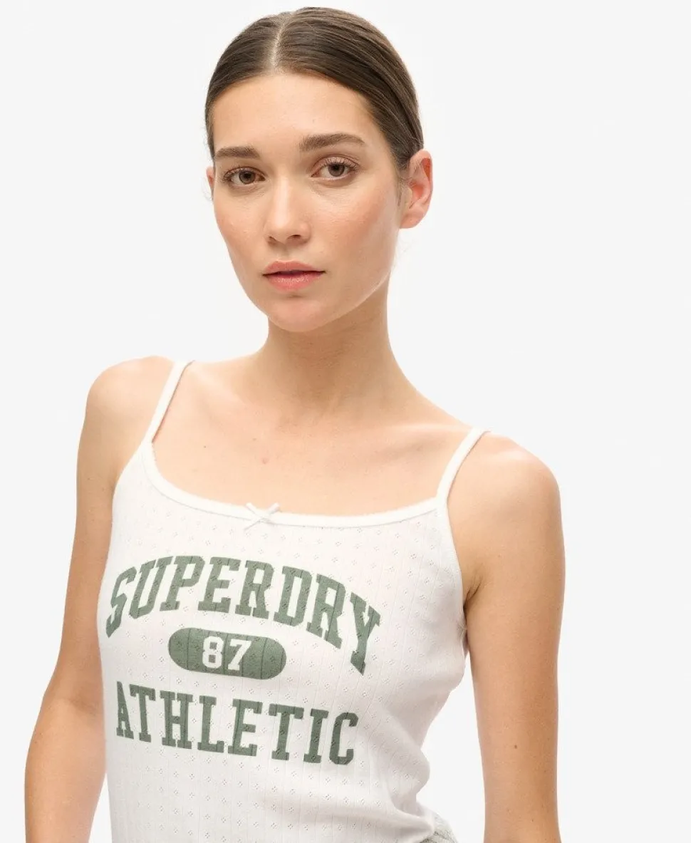 Athletic Essentials Graphic Pointelle Cami Top