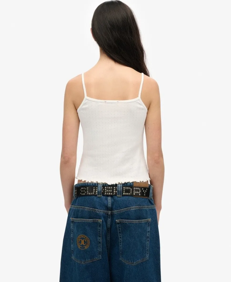 Athletic Essentials Graphic Pointelle Cami Top