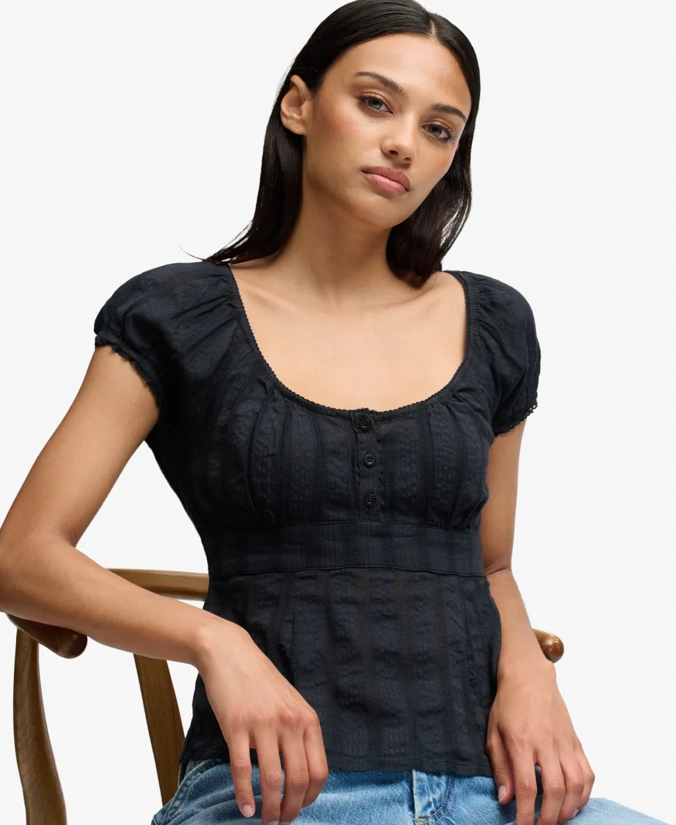 Athletic Essentials Half Button Top