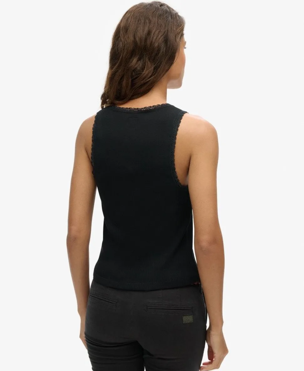 Athletic Essentials Lace Trim Vest Top