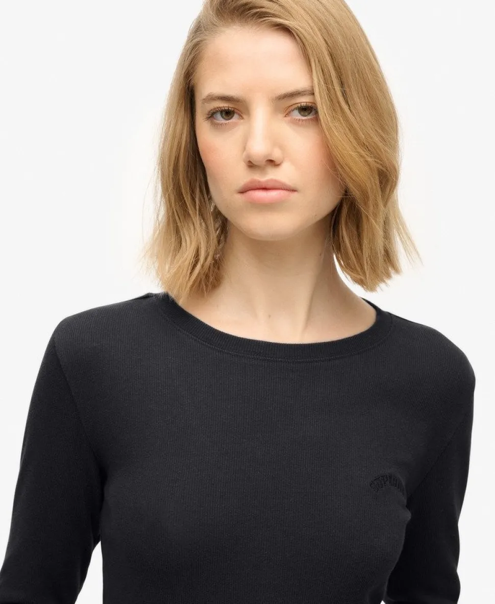 Athletic Essentials Logo Garment Dyed Ribbed Top
