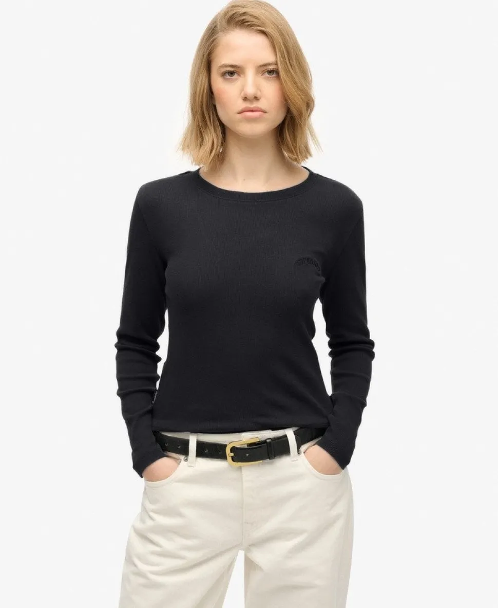 Athletic Essentials Logo Garment Dyed Ribbed Top