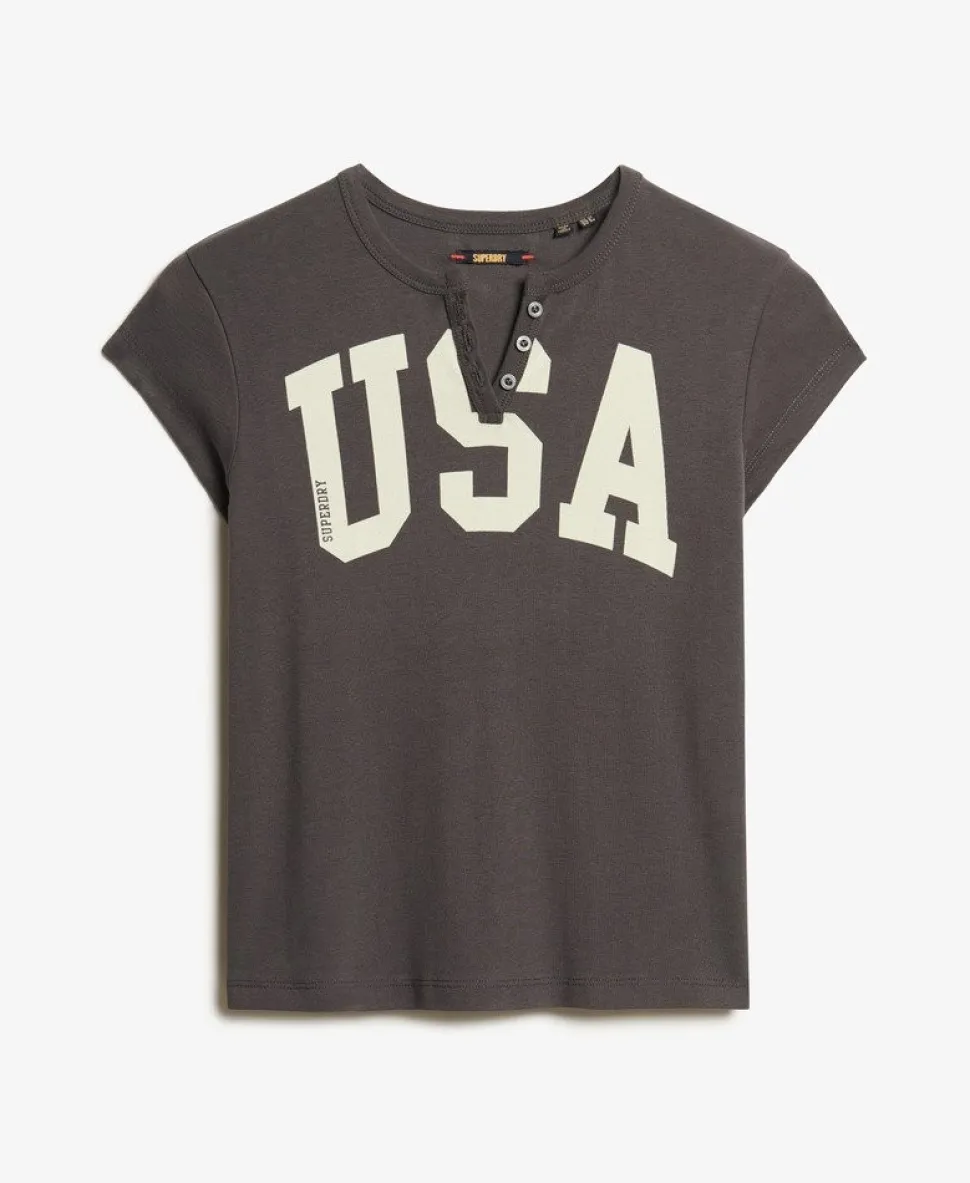 Athletic Essentials Notch Neck Graphic T-Shirt