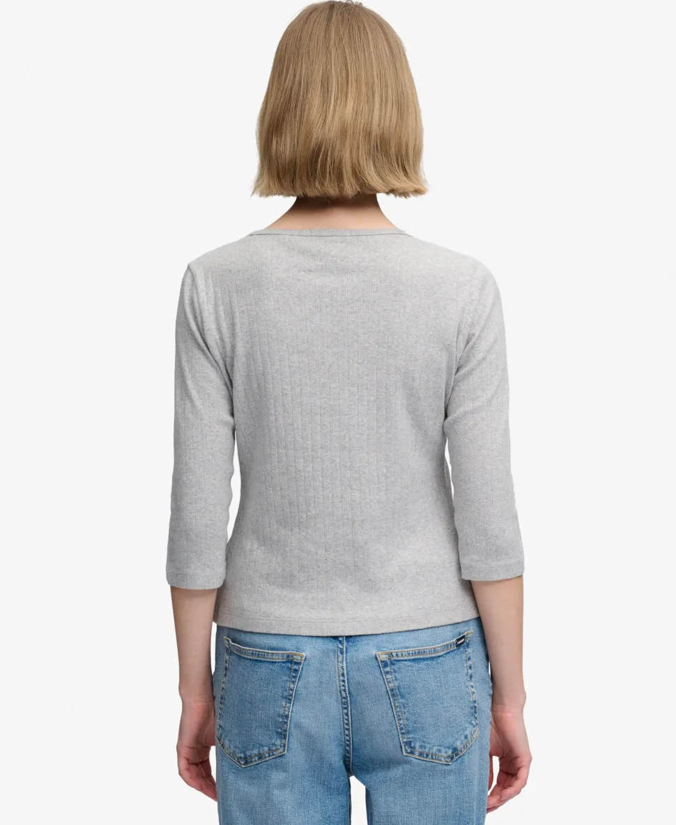 Athletic Essentials Pointelle Half Sleeve Top
