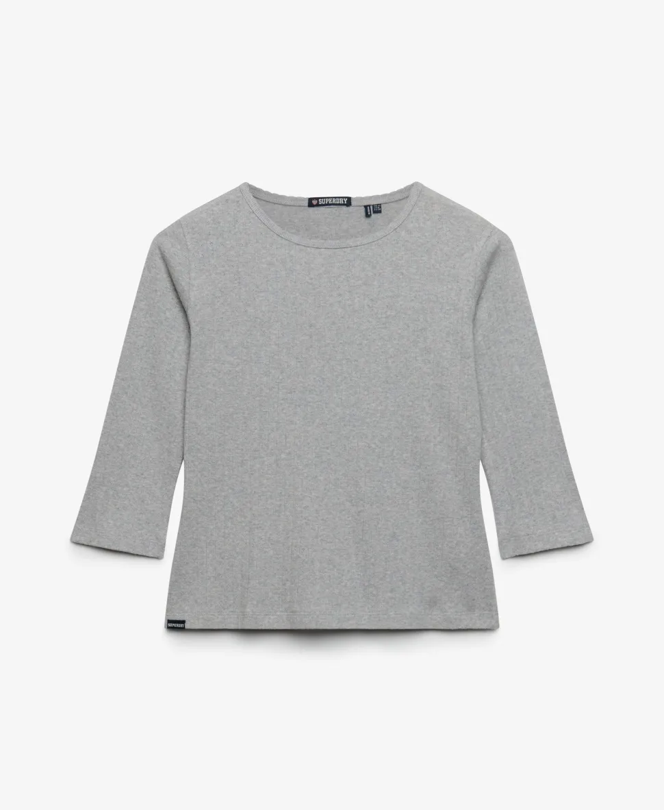 Athletic Essentials Pointelle Half Sleeve Top