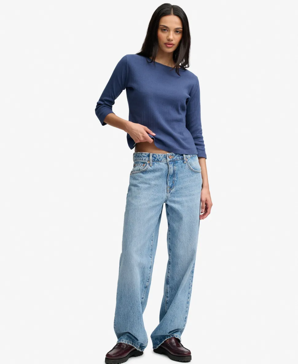 Athletic Essentials Pointelle Half Sleeve Top