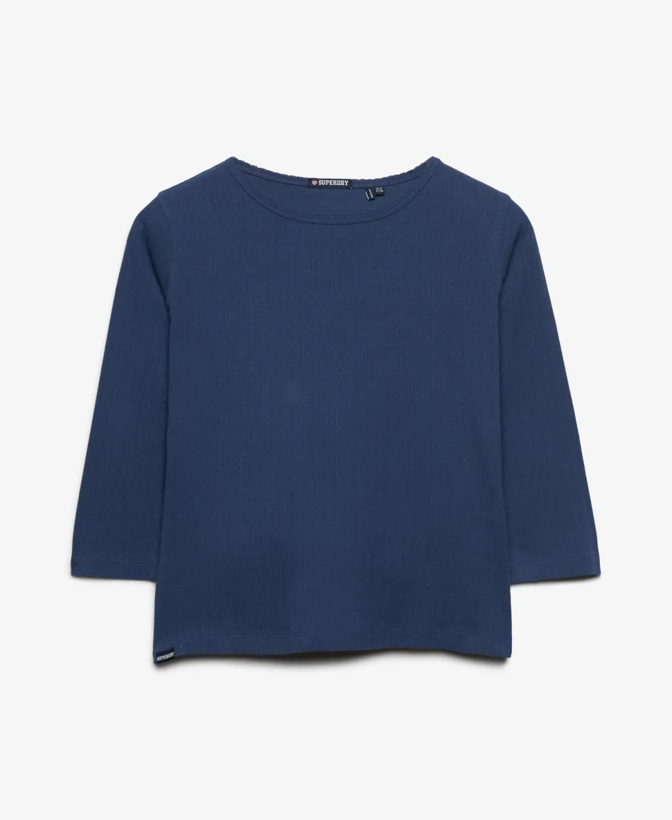 Athletic Essentials Pointelle Half Sleeve Top