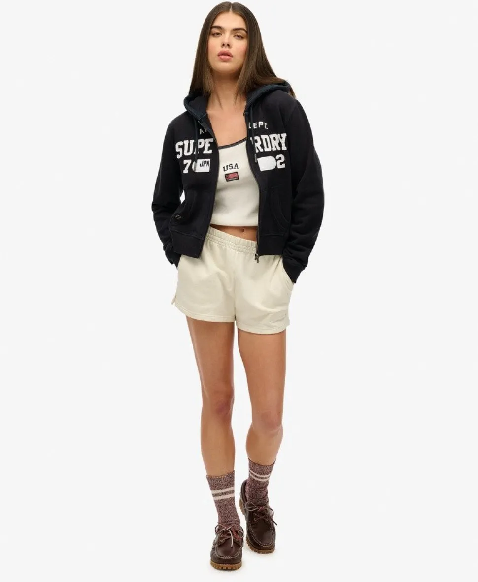 Athletic Essentials Relaxed Cropped Zip Hoodie