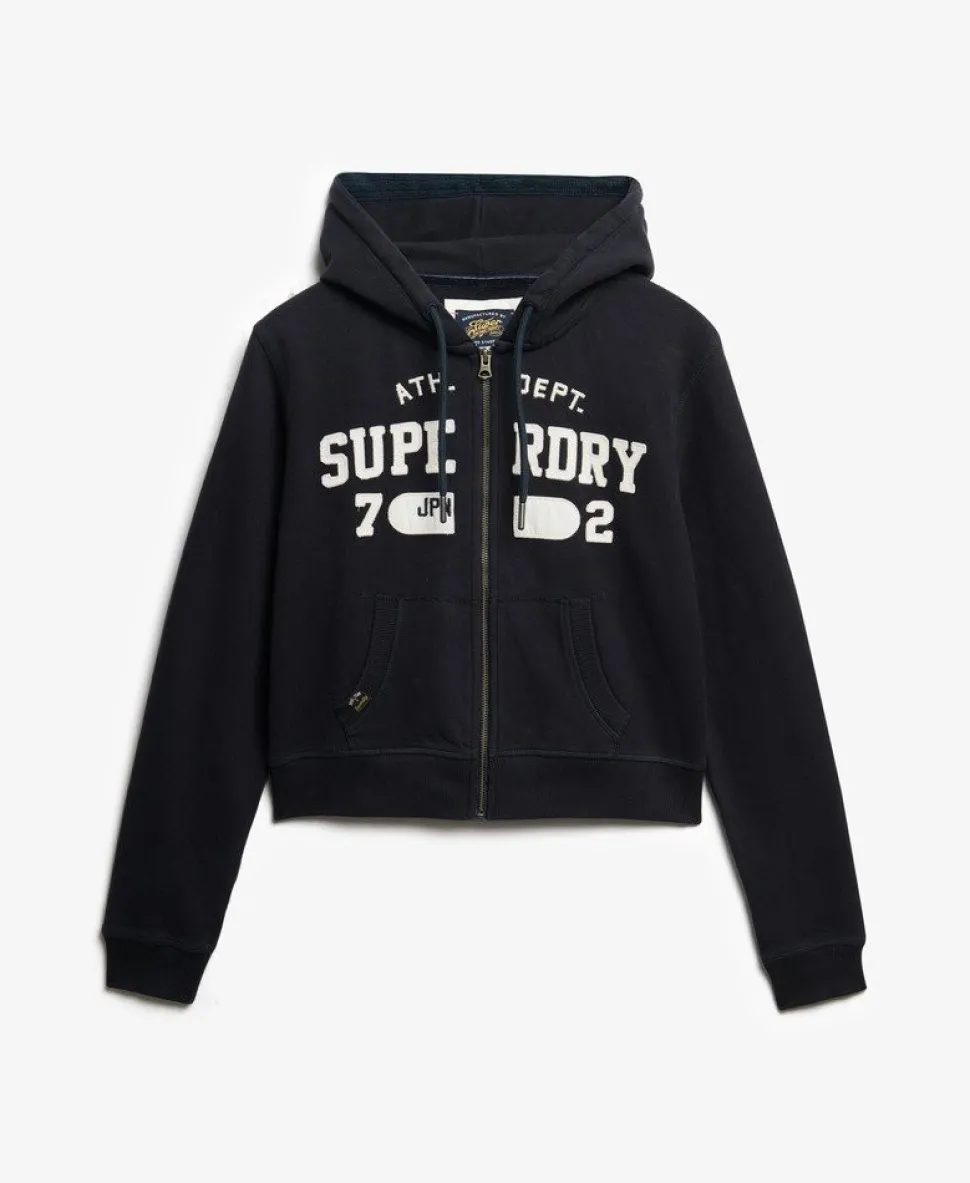 Athletic Essentials Relaxed Cropped Zip Hoodie