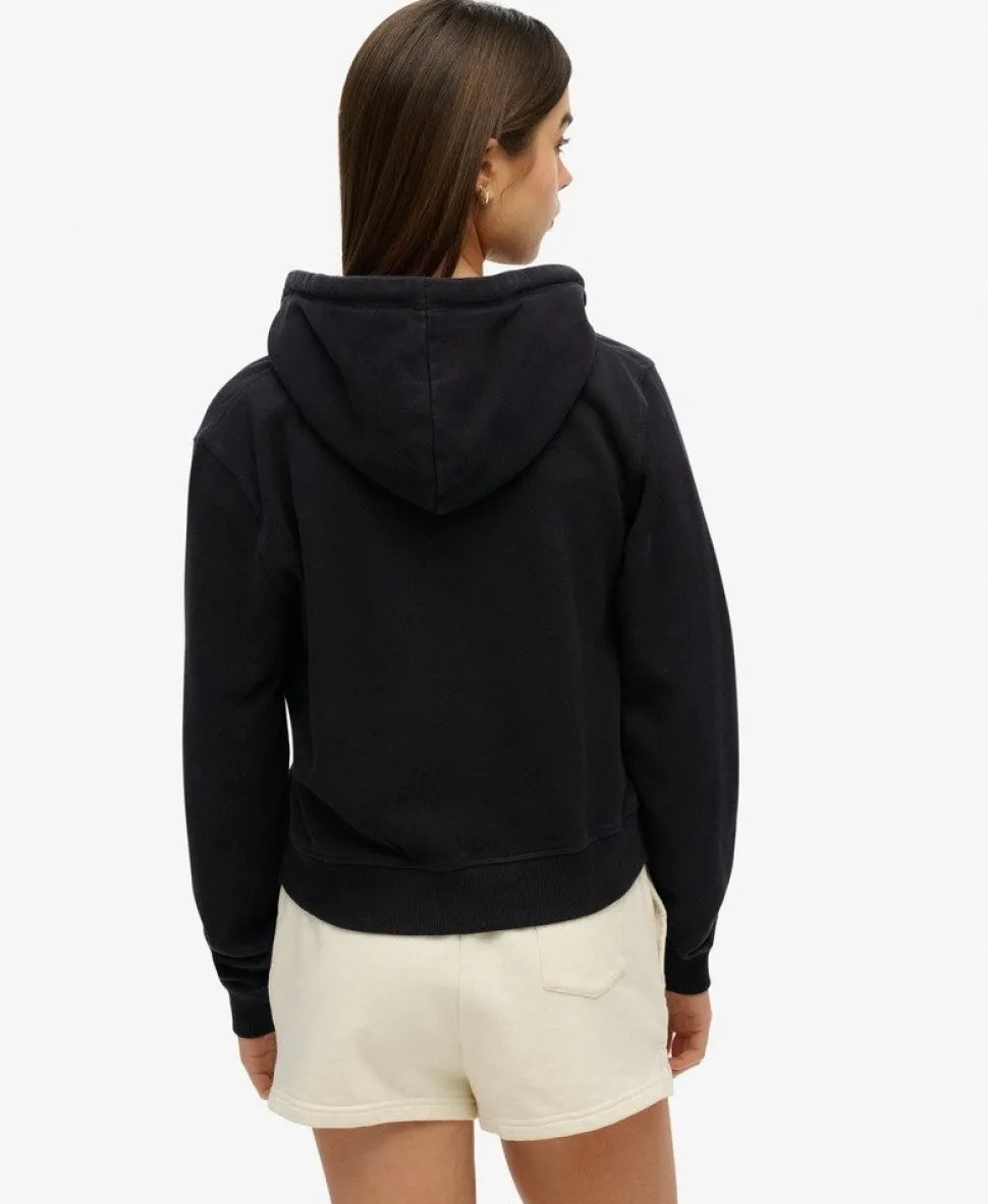 Athletic Essentials Relaxed Cropped Zip Hoodie