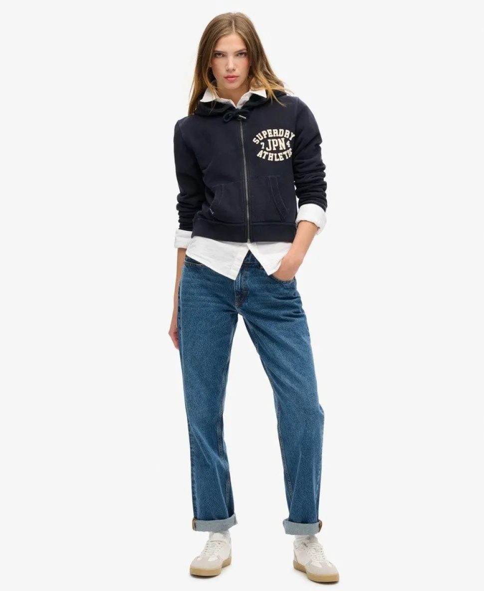Athletic Essentials Relaxed Crop Zip-hoodie