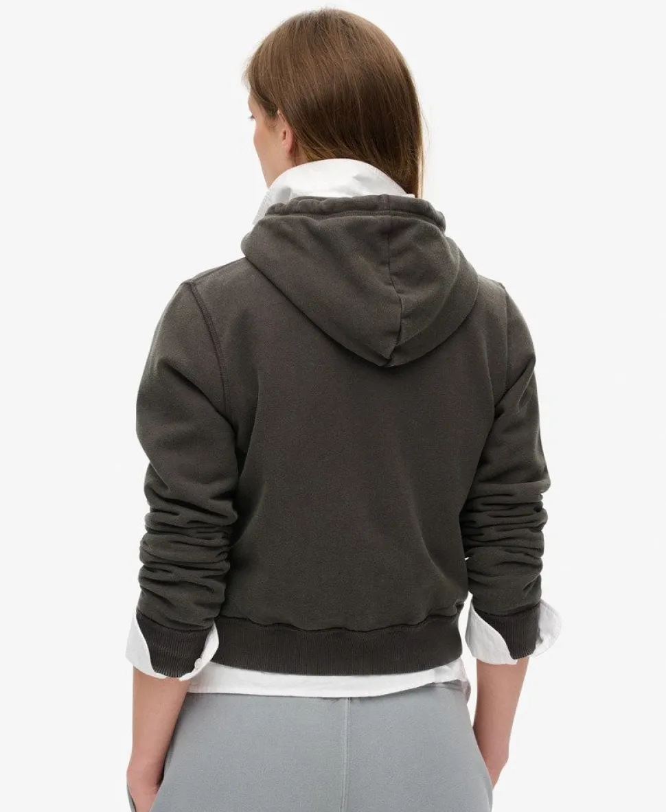 Athletic Essentials Relaxed Crop Zip-hoodie