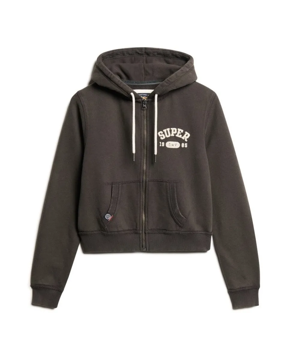 Athletic Essentials Relaxed Crop Zip-hoodie