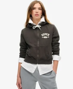 Athletic Essentials Relaxed Crop Zip-hoodie