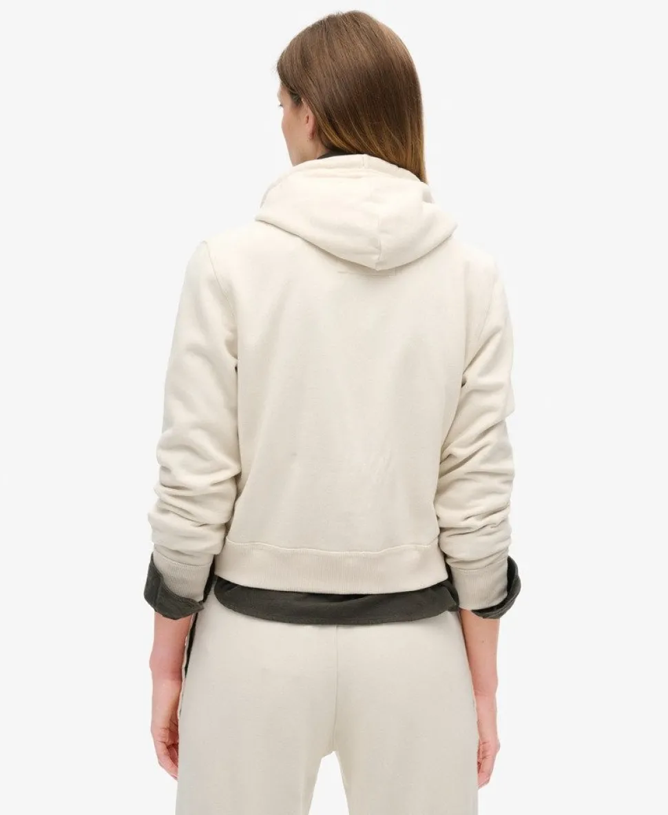Athletic Essentials Relaxed Crop Zip-hoodie