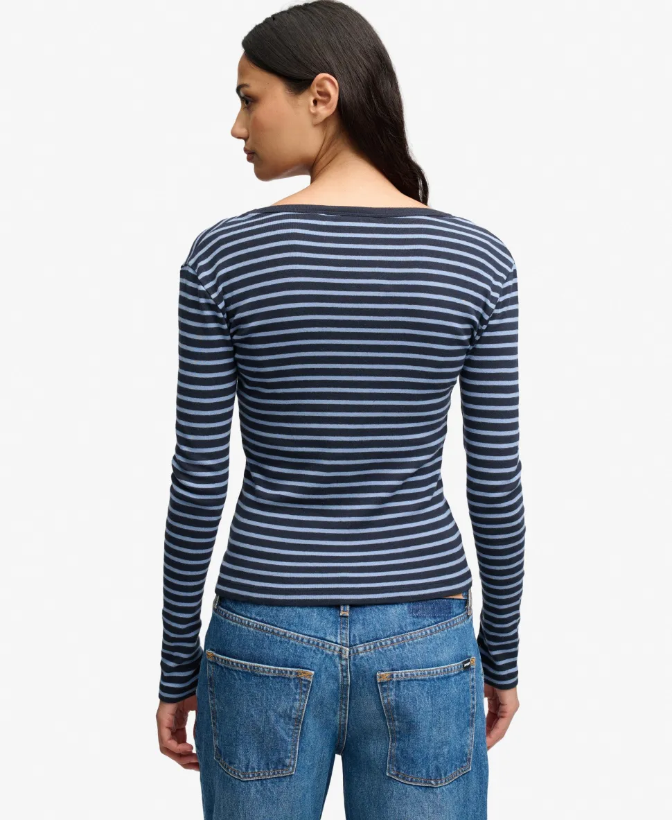 Athletic Essentials Striped Long Sleeve Top