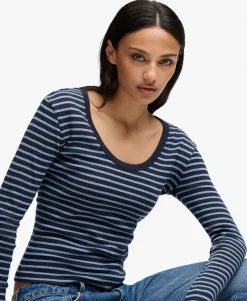 Athletic Essentials Striped Long Sleeve Top