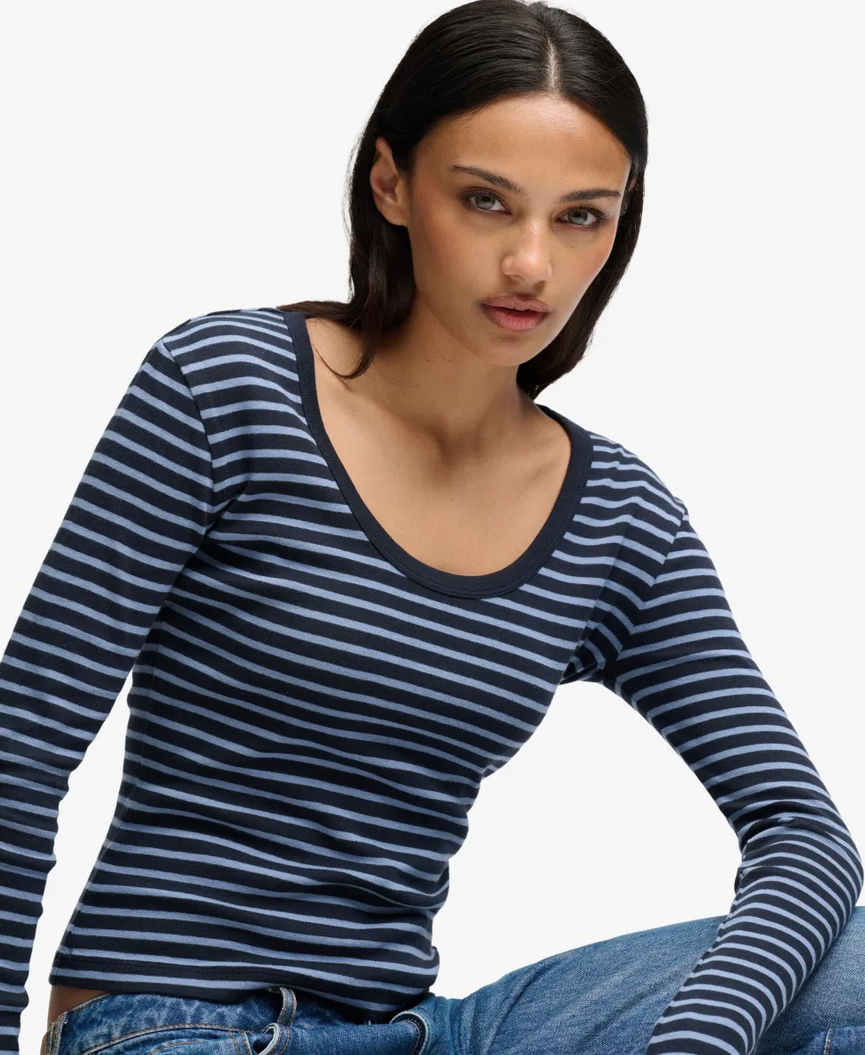 Athletic Essentials Striped Long Sleeve Top