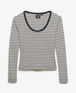 Athletic Essentials Striped Long Sleeve Top