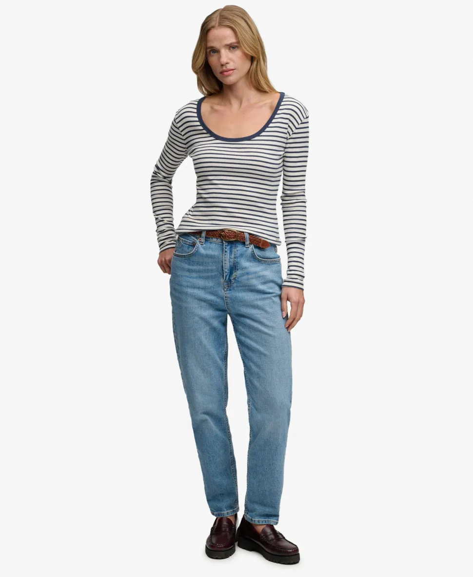 Athletic Essentials Striped Long Sleeve Top