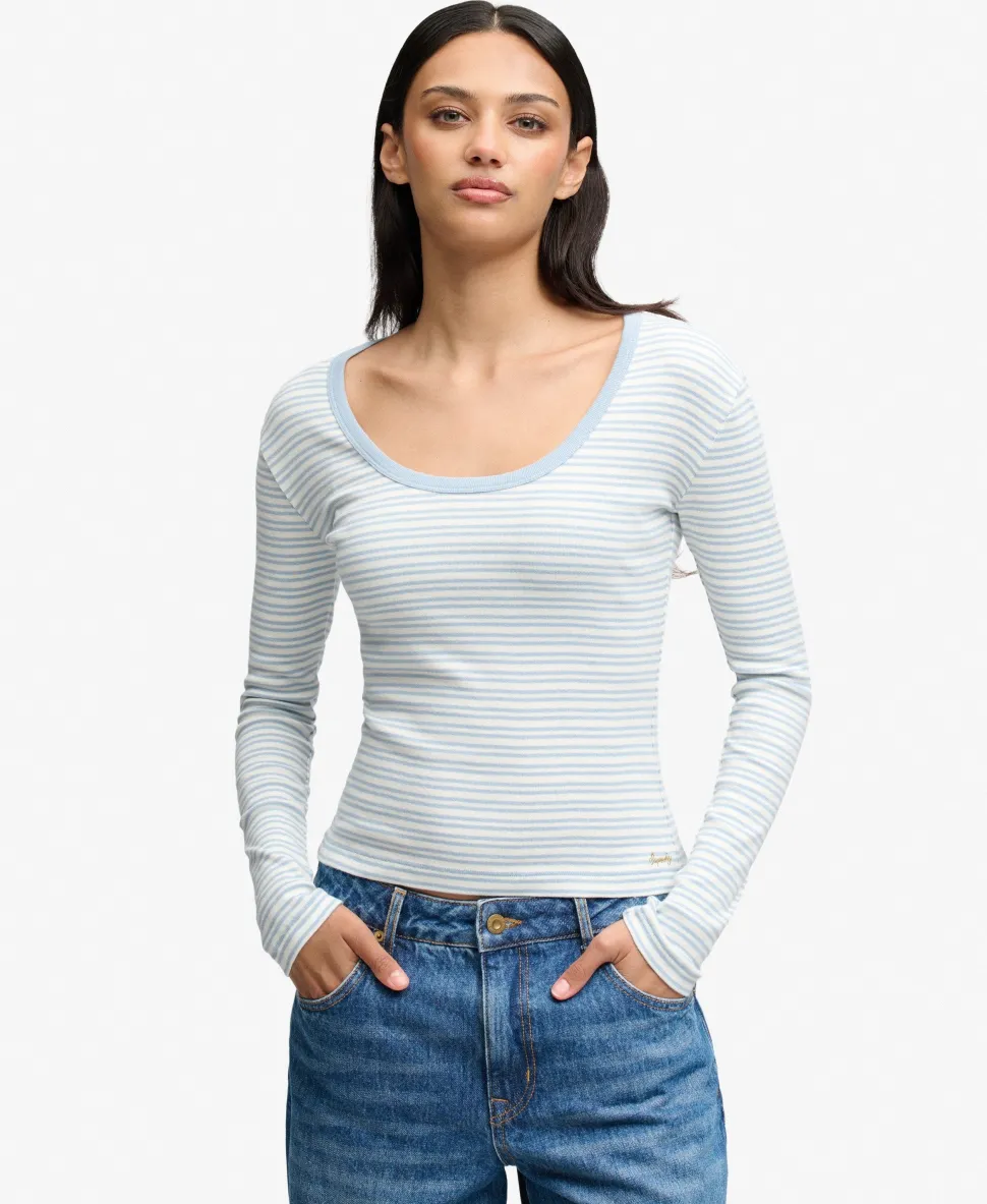 Athletic Essentials Striped Long Sleeve Top
