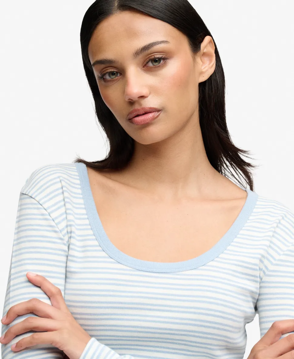 Athletic Essentials Striped Long Sleeve Top