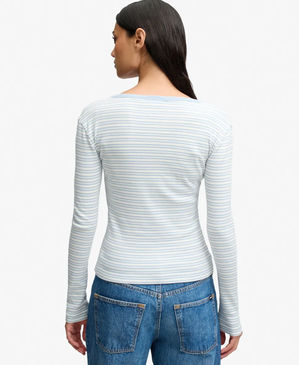 Athletic Essentials Striped Long Sleeve Top