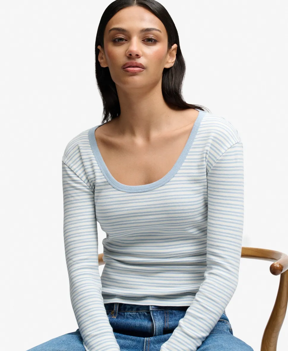 Athletic Essentials Striped Long Sleeve Top