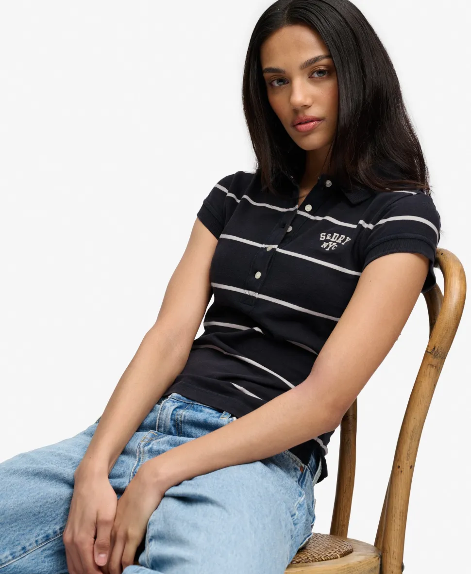 Athletic Essentials Stripe Jersey Polo Shirt