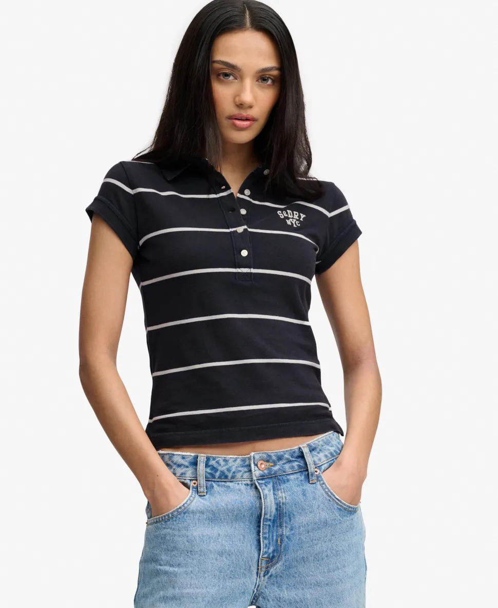 Athletic Essentials Stripe Jersey Polo Shirt