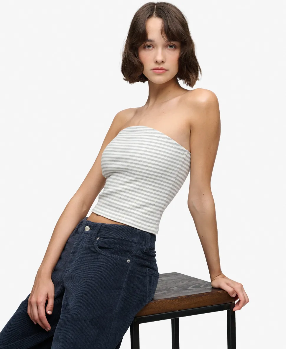 Athletic Essentials Stripe Jersey Bandeau Top