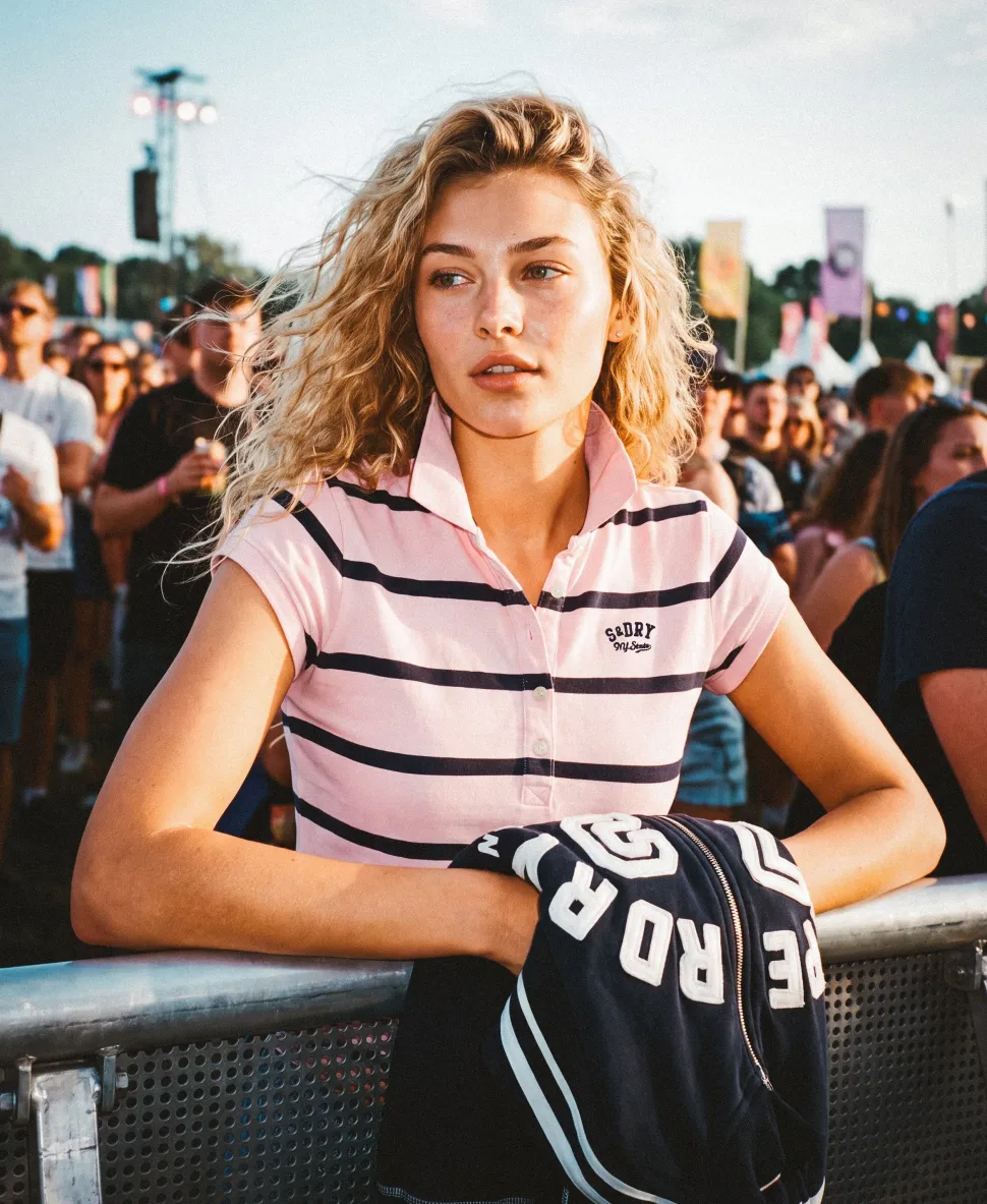 Athletic Essentials Stripe Jersey Polo Shirt